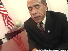 Hefty Slut Sexercises With President Obama Thumb