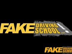 Fake Driving School pussy creampie and anal sex for busty milf in threesome Thumb