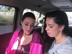 Two hot girls fucking in the car Thumb