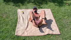 naked slave pig exposed outdoor party stretch c*nt with dildo destroy beverage can with sphincter, BDSM Thumb