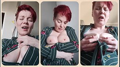 Mature milf plays with her nipples and big tits Thumb