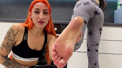 Dirty Soles, Smelly Socks, And Bare Feet Of Two Mistresses In Their Own Saliva - POV Foot Humiliation Thumb